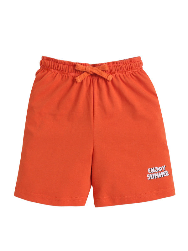 Boys Œenjoy Summer” Print Cotton T-Shirt & Shorts Set “ Comfortable Nightwear & Loungewear