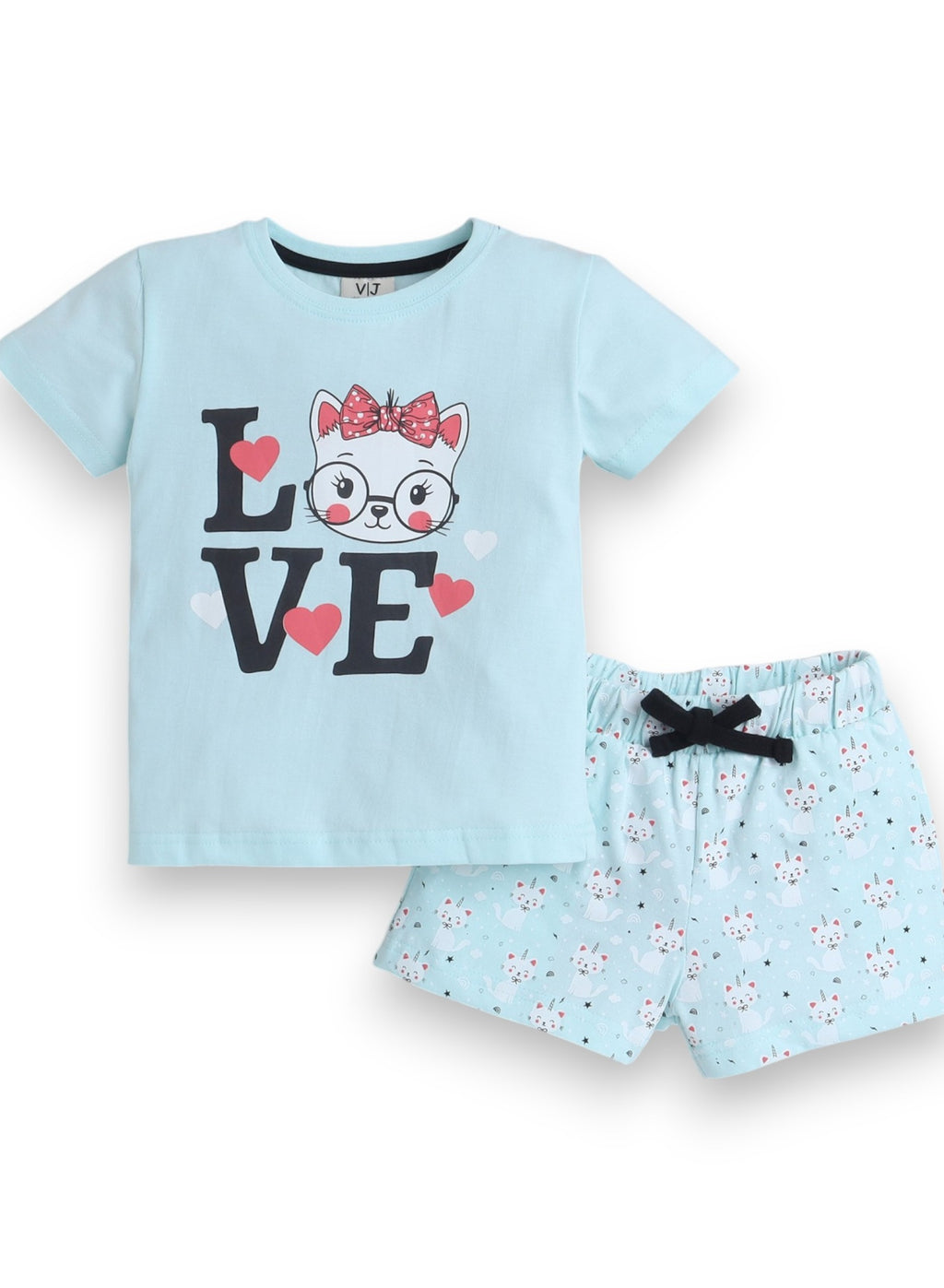 Victor And Jane - Printed T-Shirt And Shorts Pyjama Set