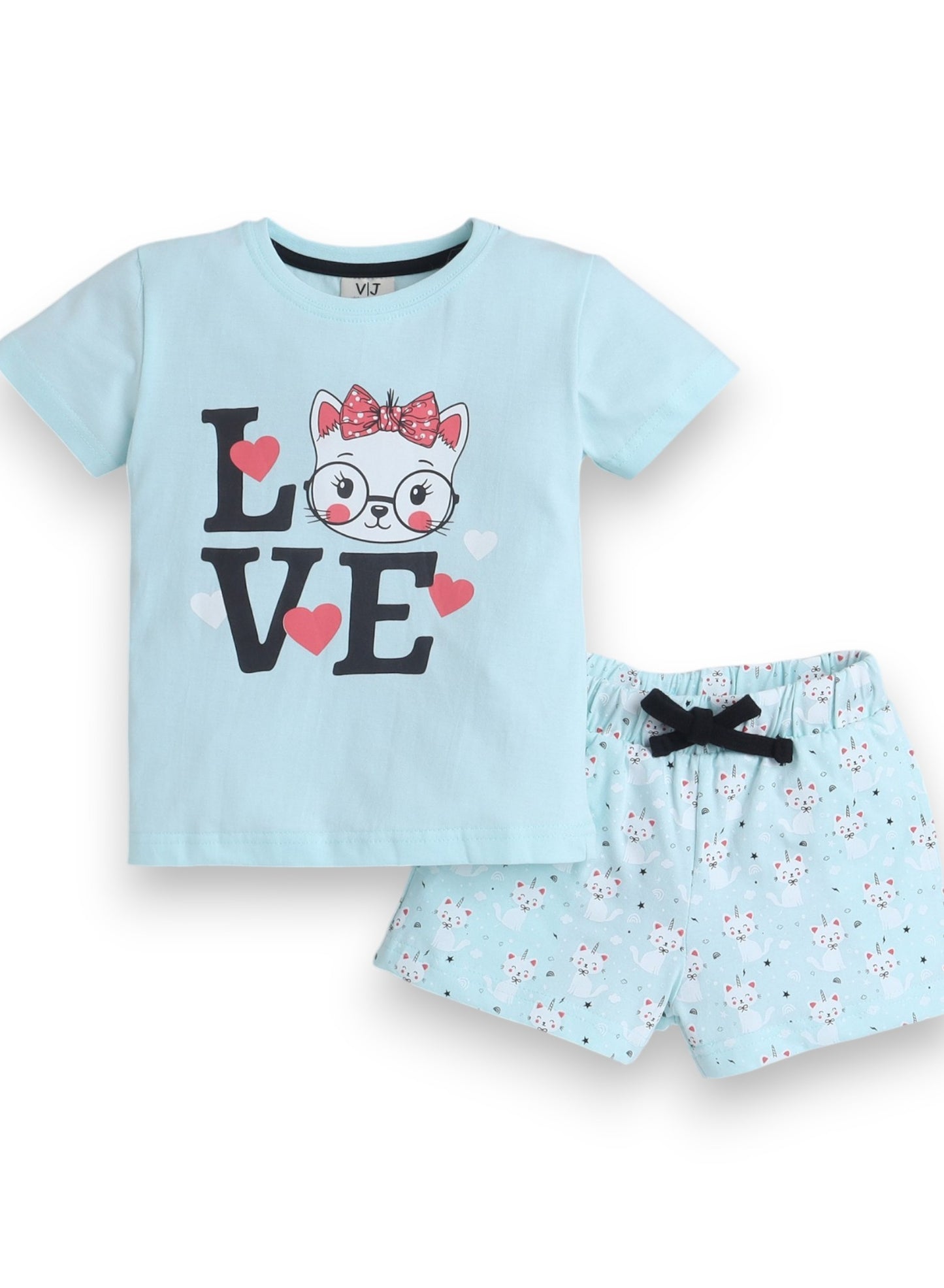 Victor and Jane - Printed T-shirt and Shorts Pyjama Set