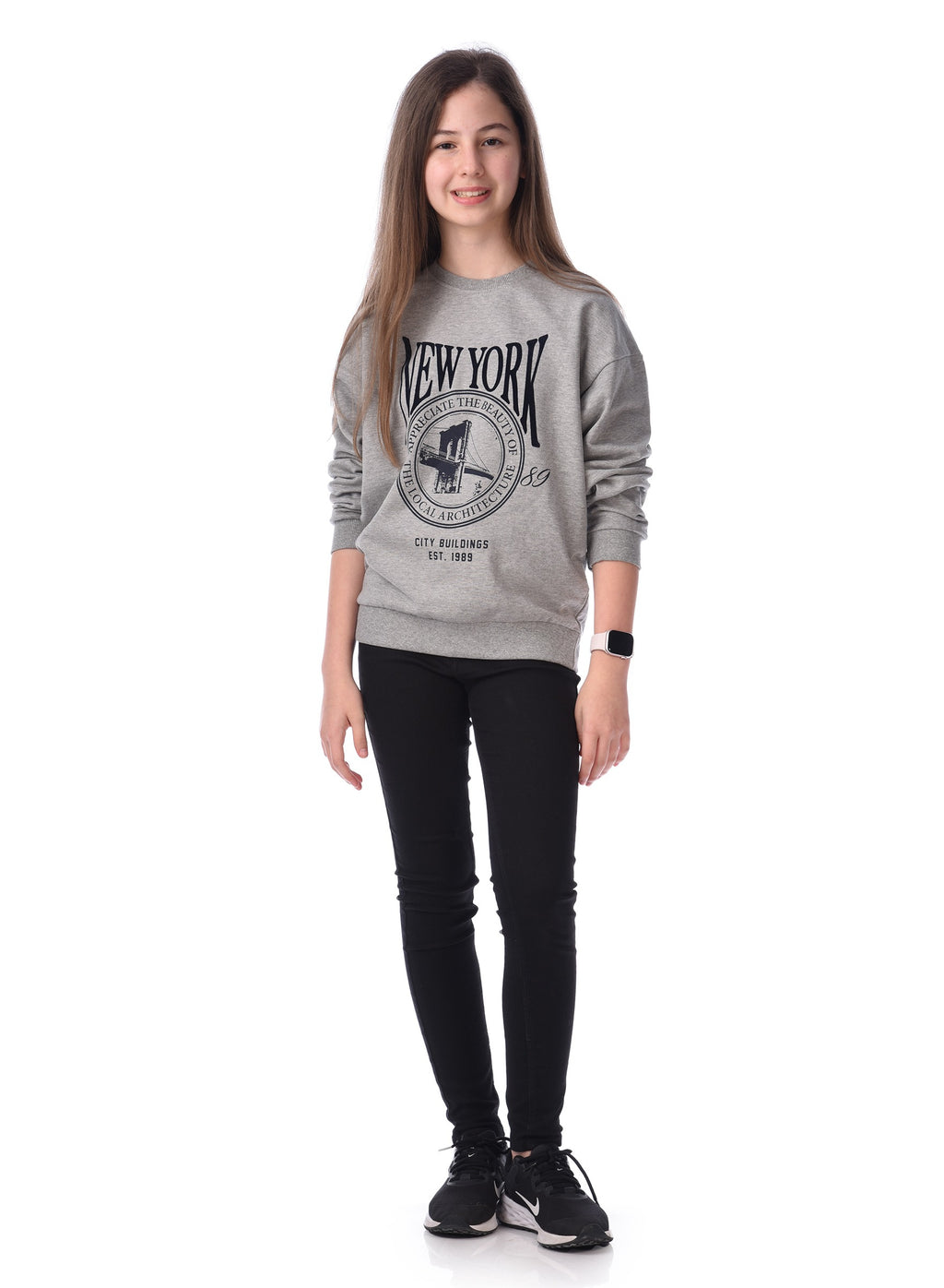 Flock Printed Comfy Fit Sweatshirt