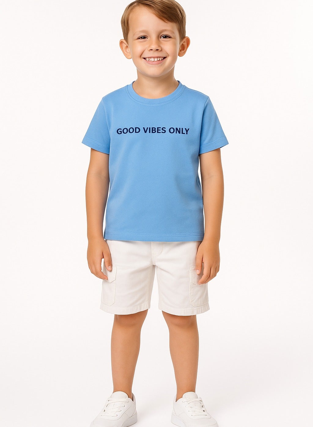 Boys "Good Vibes Only" Cotton T-Shirt (2Y–9Y)