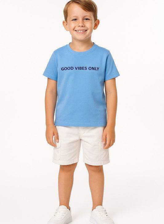 Boys "Good Vibes Only" Cotton T-Shirt (2Y–9Y)