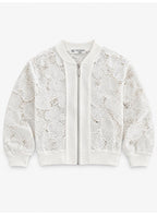 Girls Floral Lace full Zip Bomber Casual Jacket