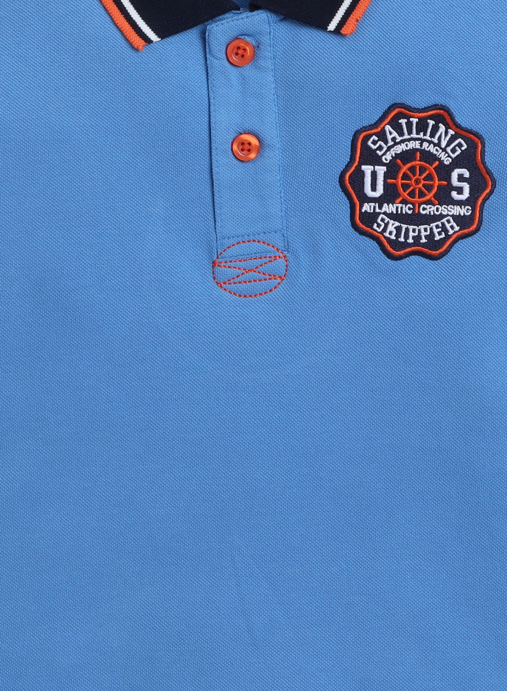 Victor & Jane Junior Boys' Polo T-Shirt “ Blue Colour With Embroidered Label Detail