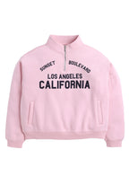 Œlos Angeles California” Half-Zip Pullover “ 100% Cotton Fleece Sweatshirt | 280 Gsm