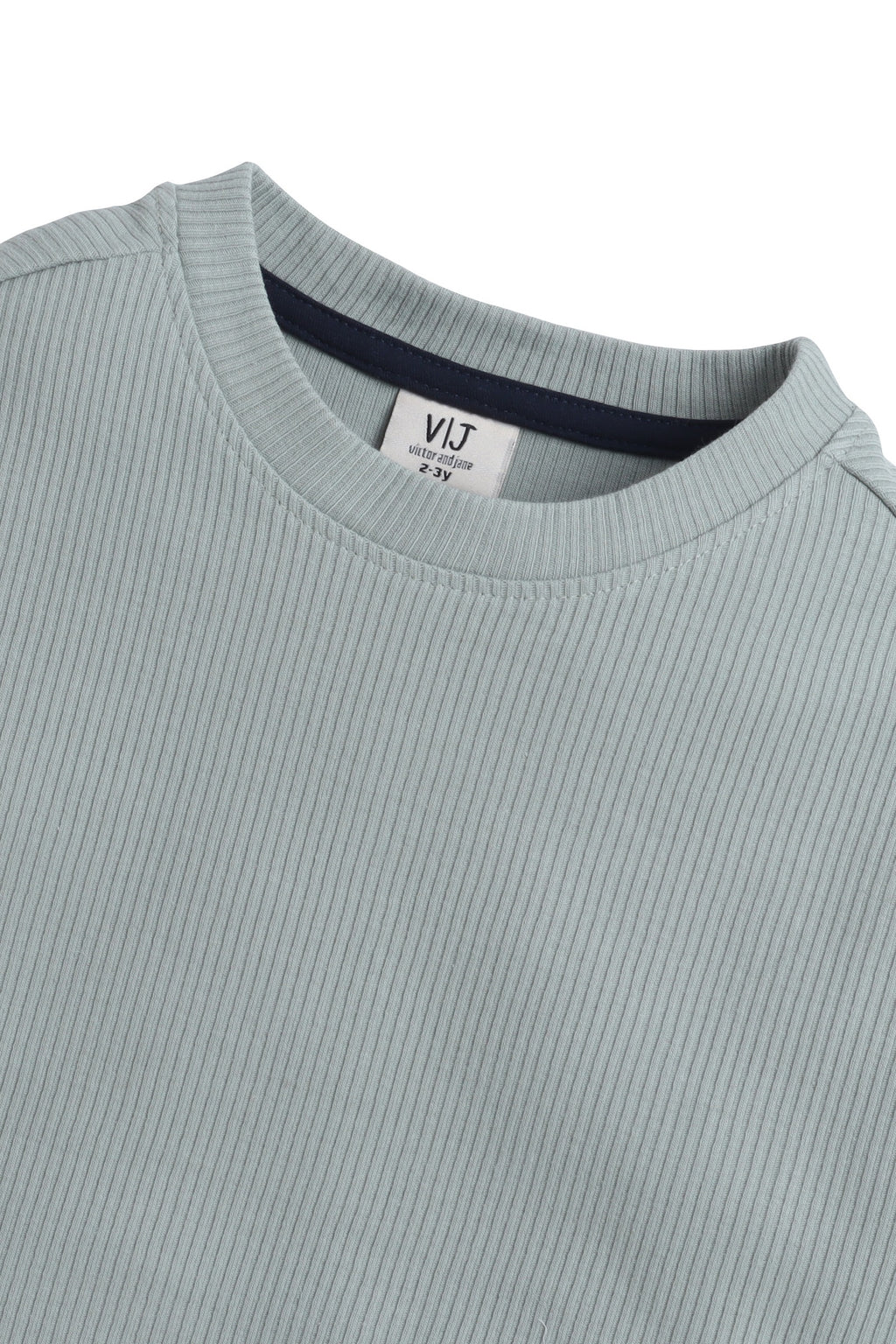 Junior Boys Ribbed Cotton T-Shirt - Light Olive