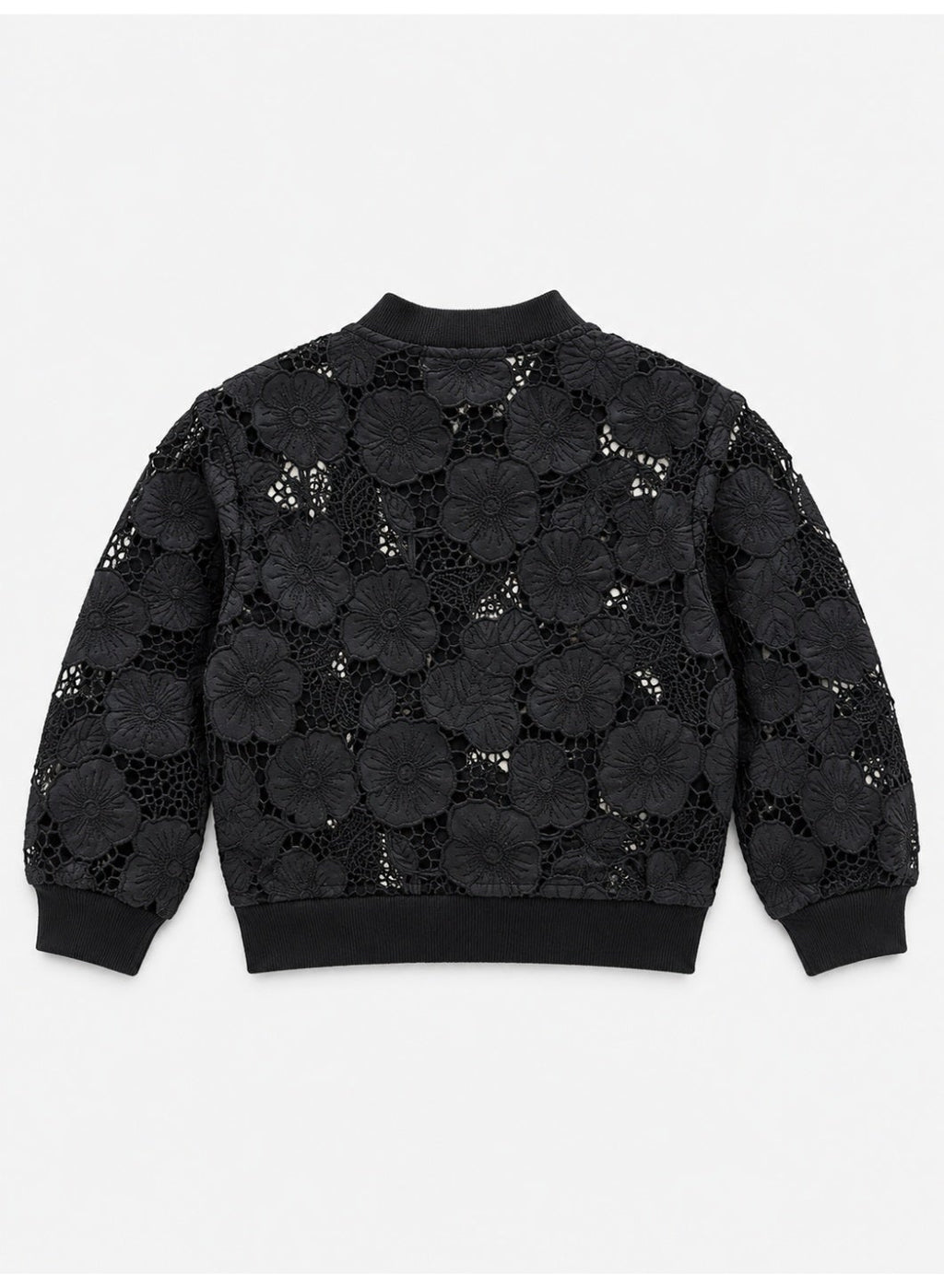 Girls Floral Lace full Zip Bomber Casual Jacket