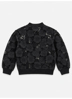 Girls Floral Lace full Zip Bomber Casual Jacket