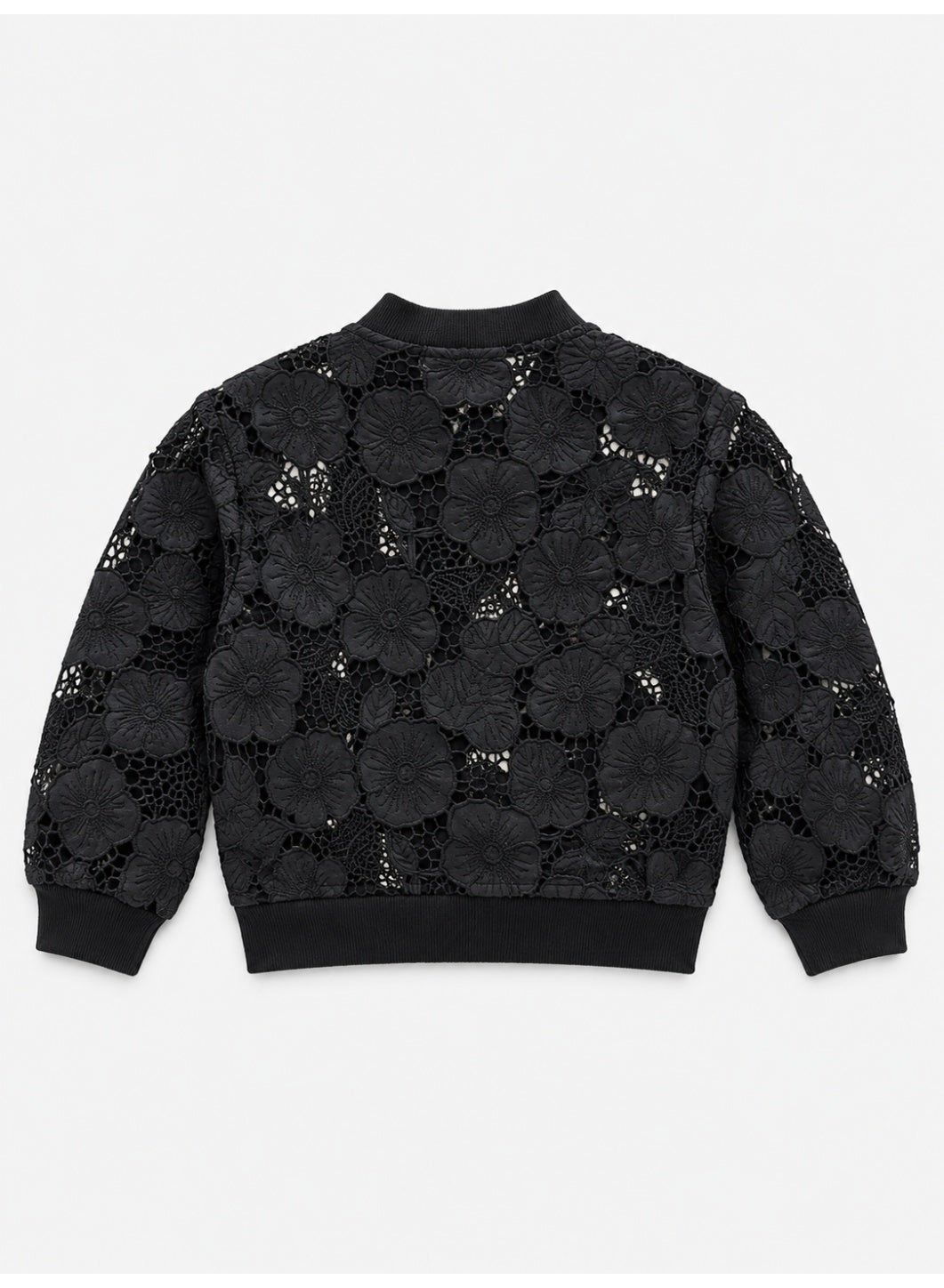 Girls Floral Lace full Zip Bomber Casual Jacket