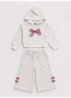 Baby Girls Hoodie with Bow and Pants Set