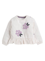 Girls 2pc Set – Floral Ruffle Hem Top & Ribbed Leggings