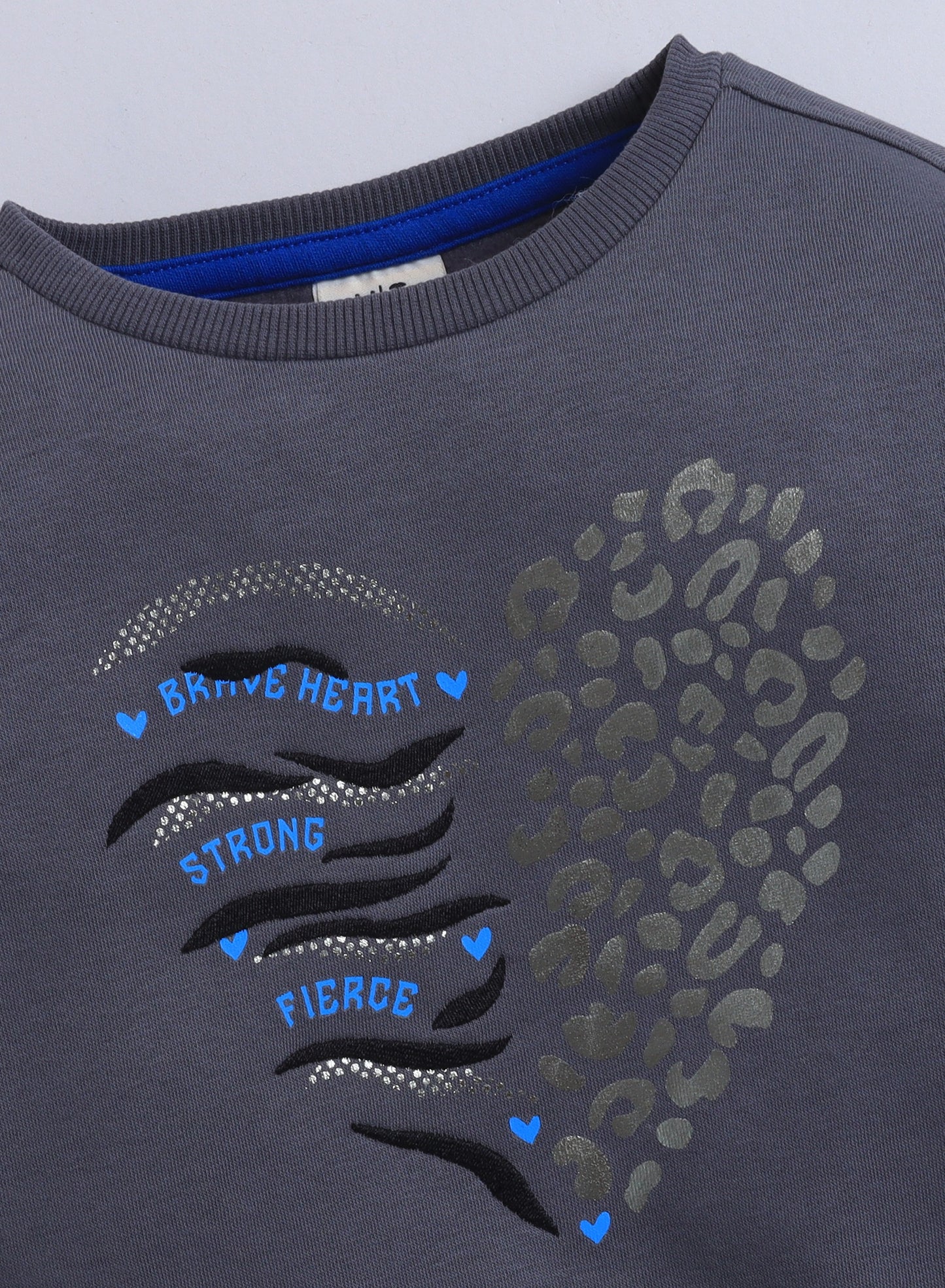 Girls'  – Heart Graphic Sweatshirt | 100% Cotton,