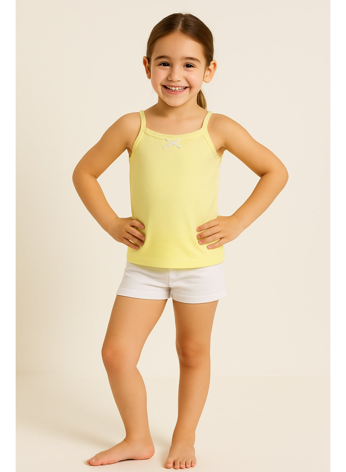 3-Pack Girls' Cotton Camisoles – Pastel Spaghetti Strap Essentials