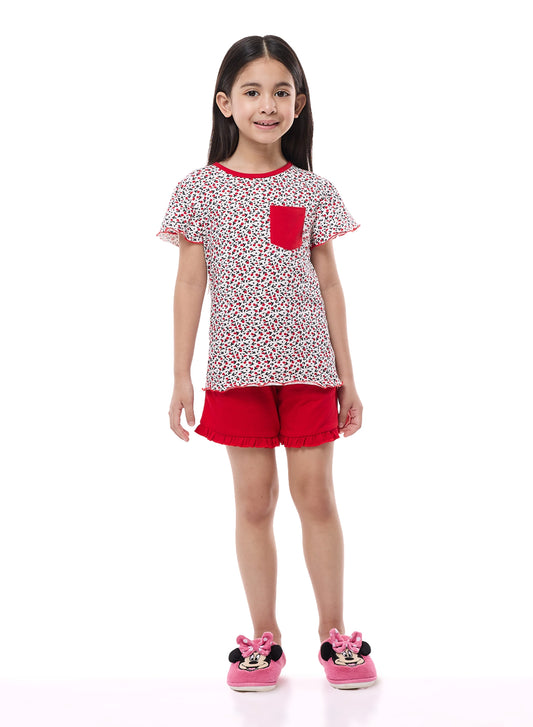 Victor and Jane Girls' PJ Set – Soft Shorts and Top Sleepwear Set 2-3YRS