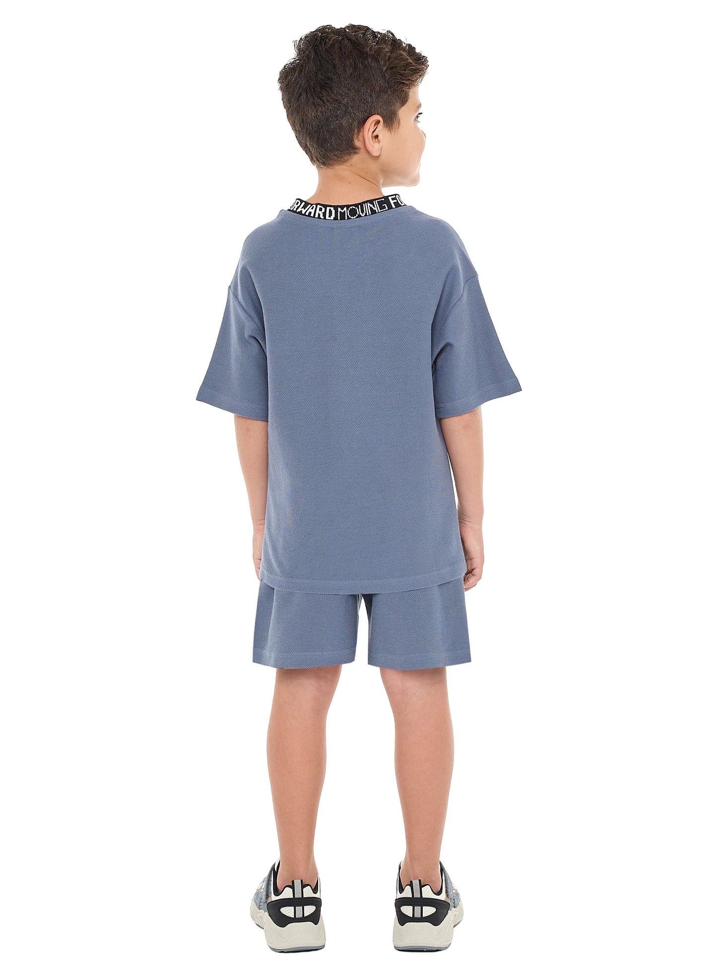 Victor and Jane Boys' Cord Set – Dark Blue  T-Shirt and Shorts Set