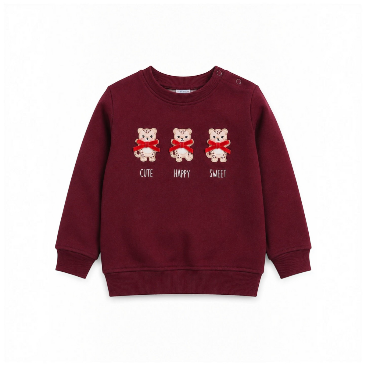Girls 3-Piece Set – Sweatshirt, Printed Pants & Headband