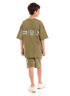 Victor and Jane Cotton Bear Embroidered Polo T-Shirt - Beige
