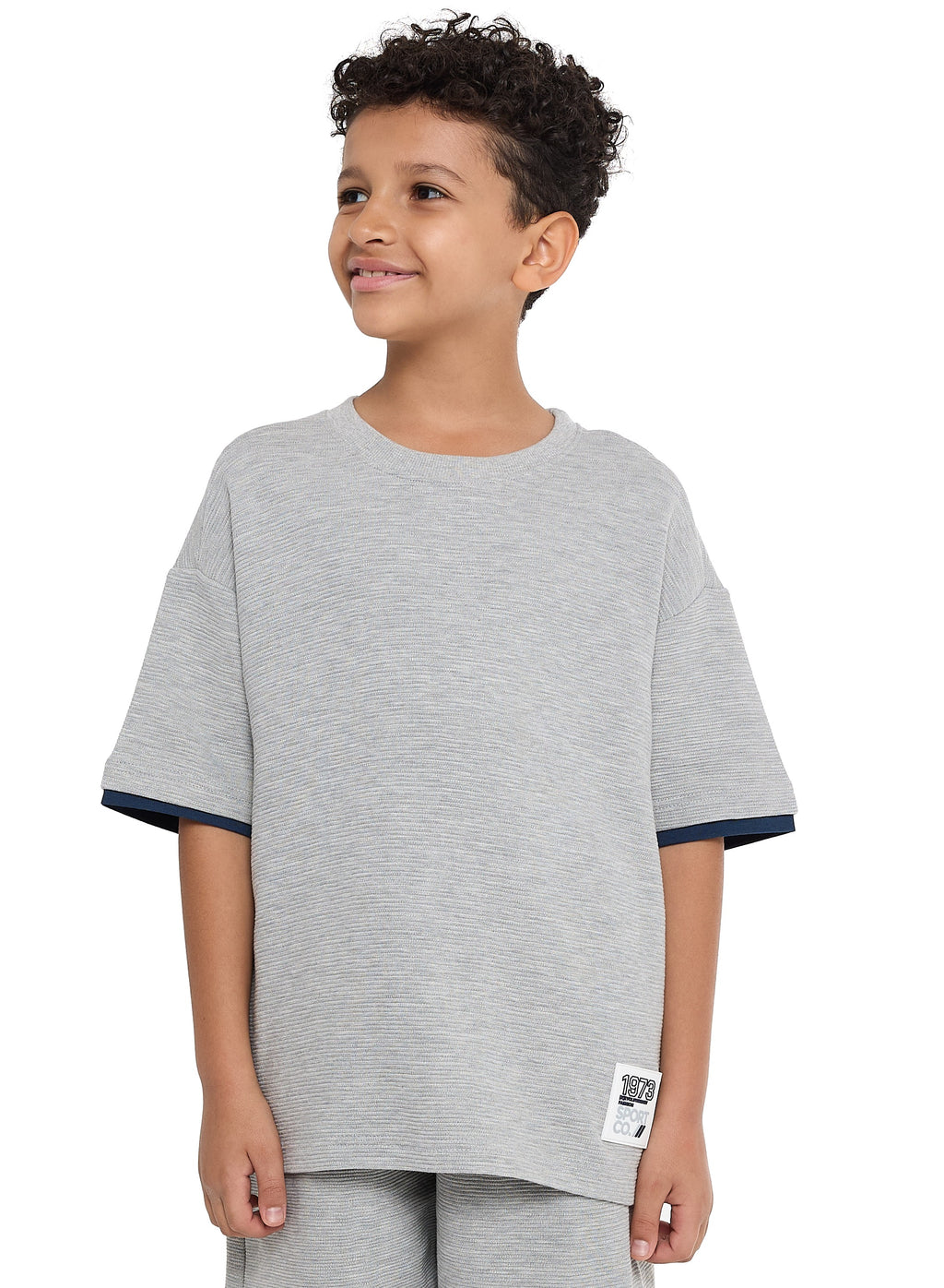 Victor And Jane Boys' Cord Set “ Grey T-Shirt And Shorts Outfit