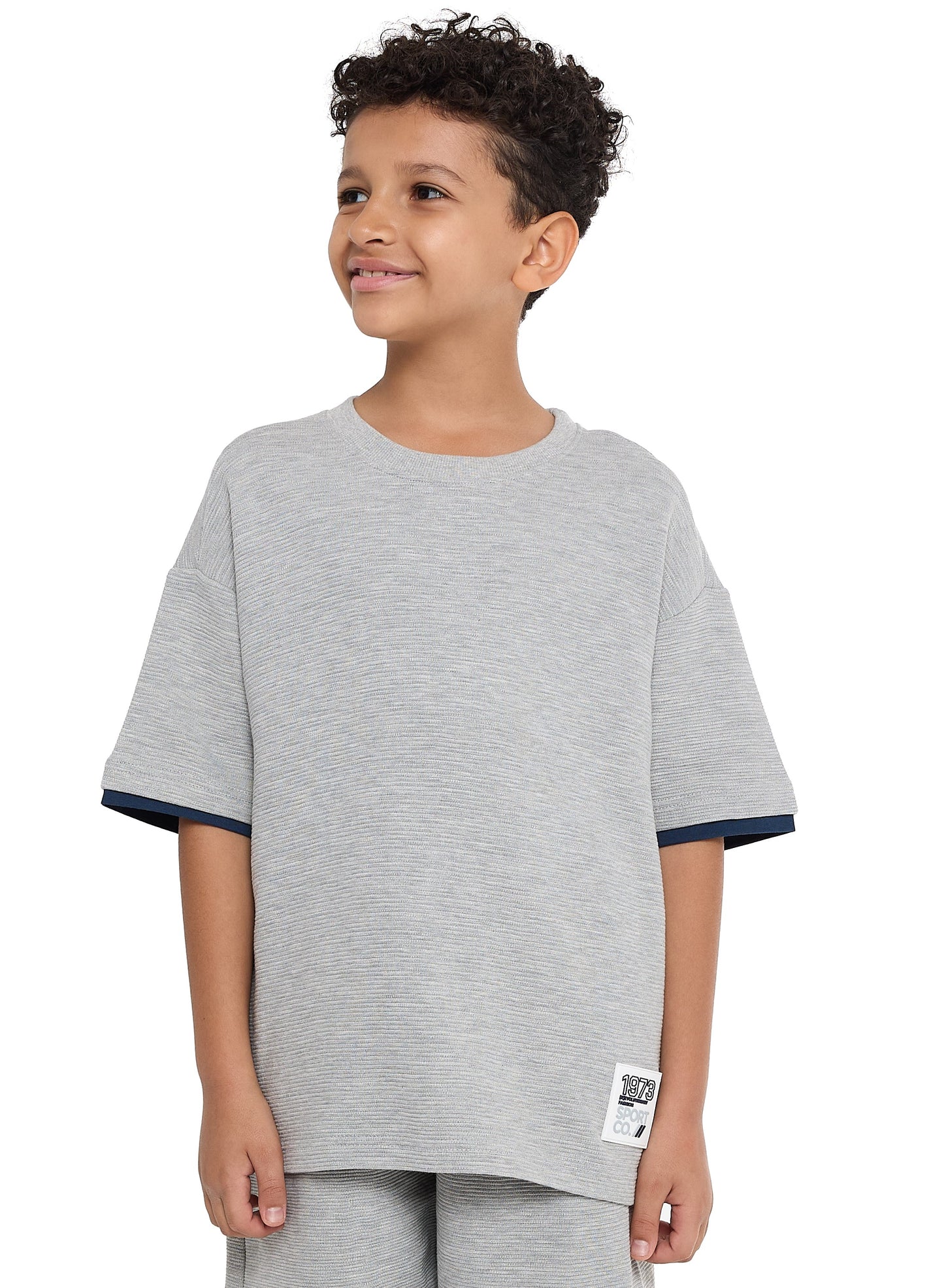 Victor and Jane Boys' Cord Set – Grey T-Shirt and Shorts Outfit