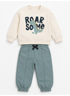 Baby Boys Dinosaur “Roar Some” Sweatshirt & Jogger Pants Set
