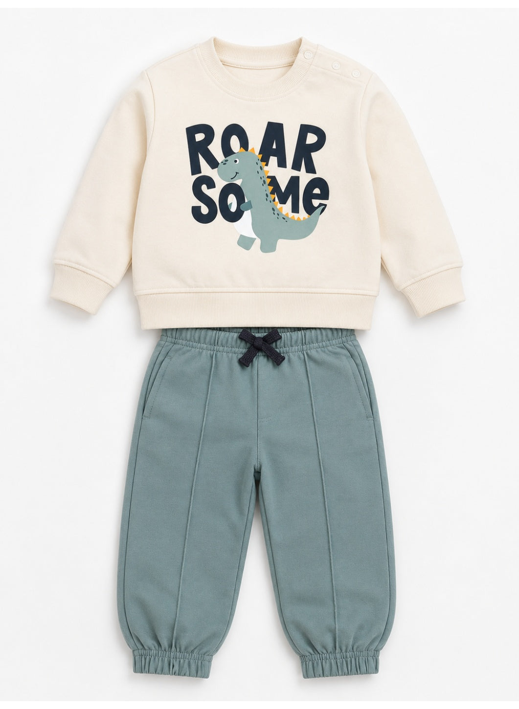 Baby Boys Dinosaur “Roar Some” Sweatshirt & Jogger Pants Set
