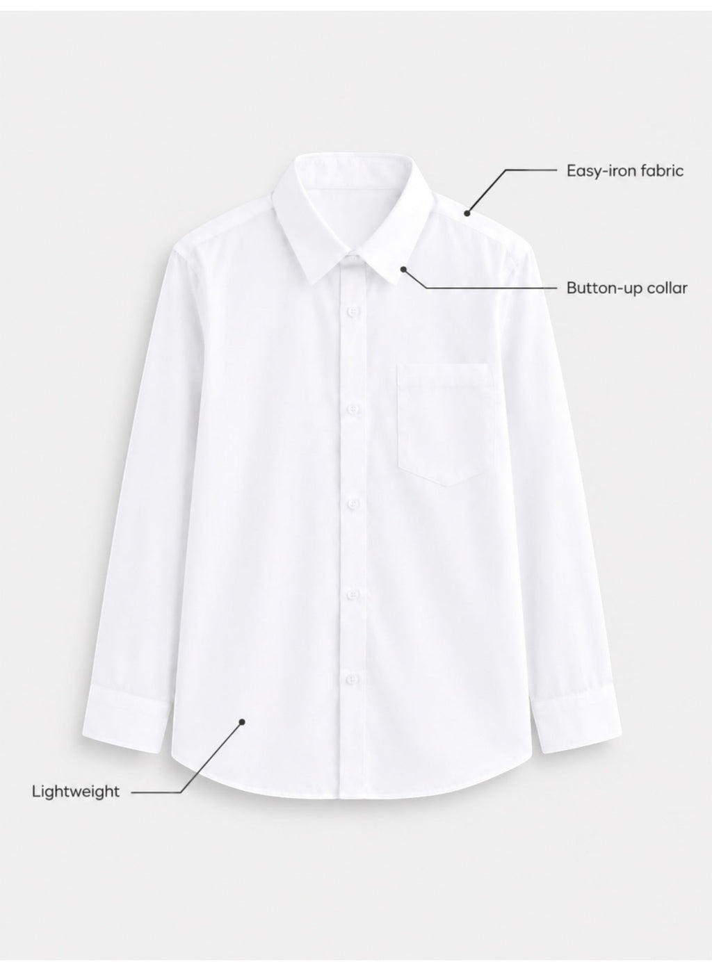 Senior Boys Long Sleeve Collared Shirt