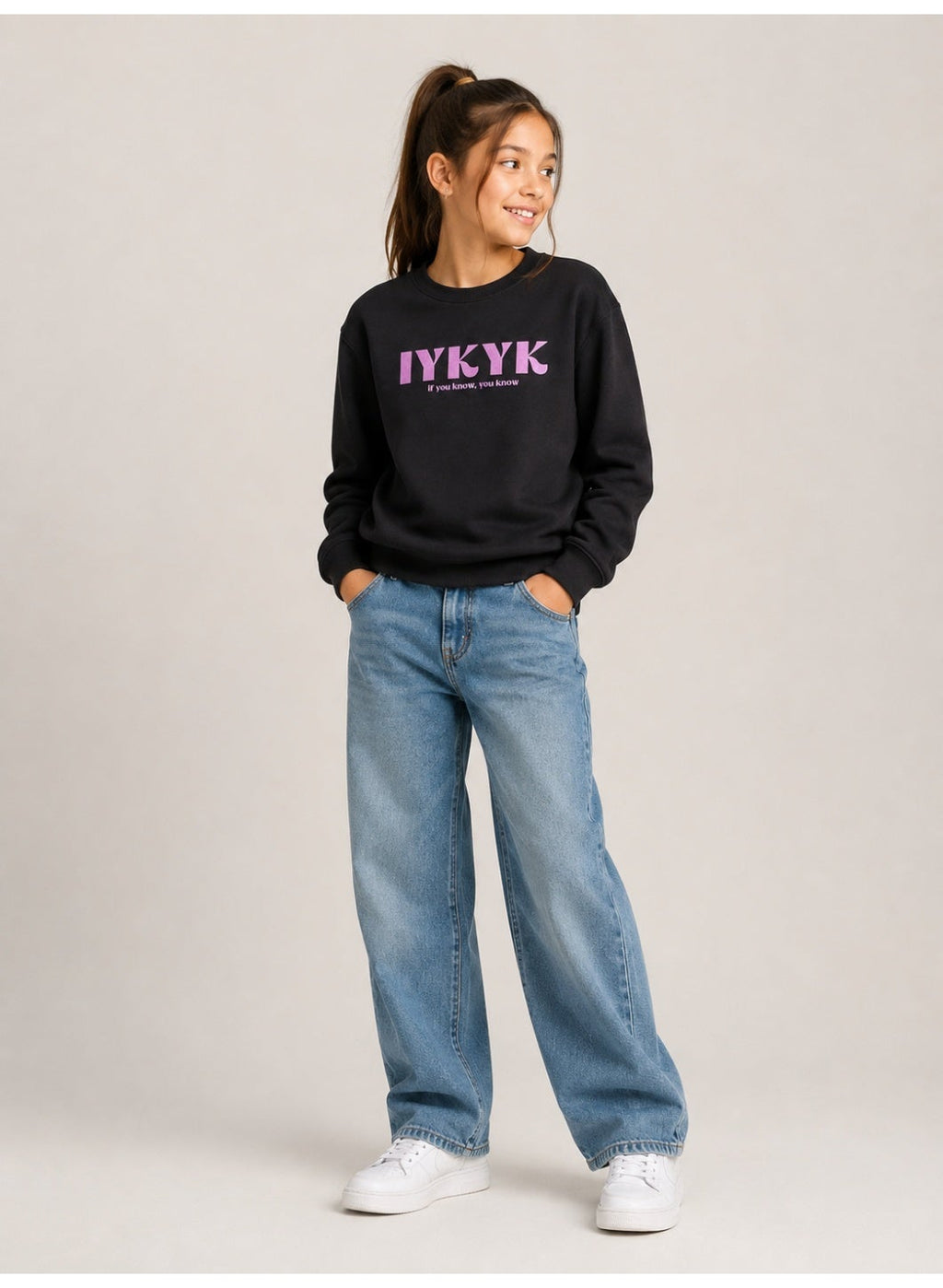 Girls Good Vibes Graphic Pullover