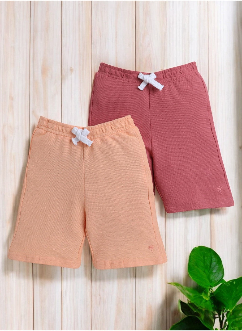 Boys Pack Of 2 "Everyday Lace-Up And Elasticated Waist Shorts