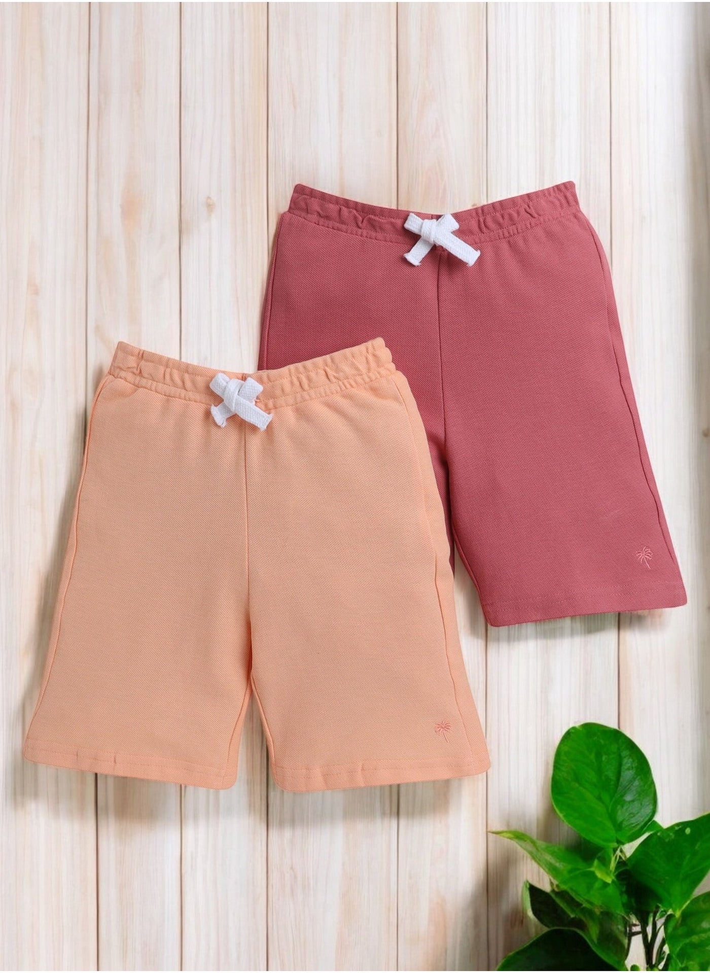 Boys Pack Of 2 "Everyday Lace-Up And Elasticated Waist Shorts