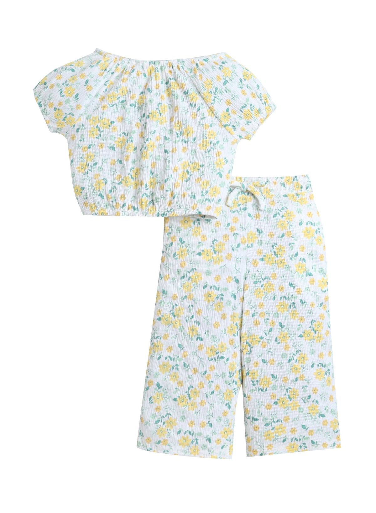 Girls Floral Pants Top Set