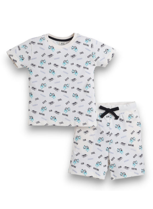 Victor and Jane - All-Over Printed T-shirt and Shorts Pyjama Set