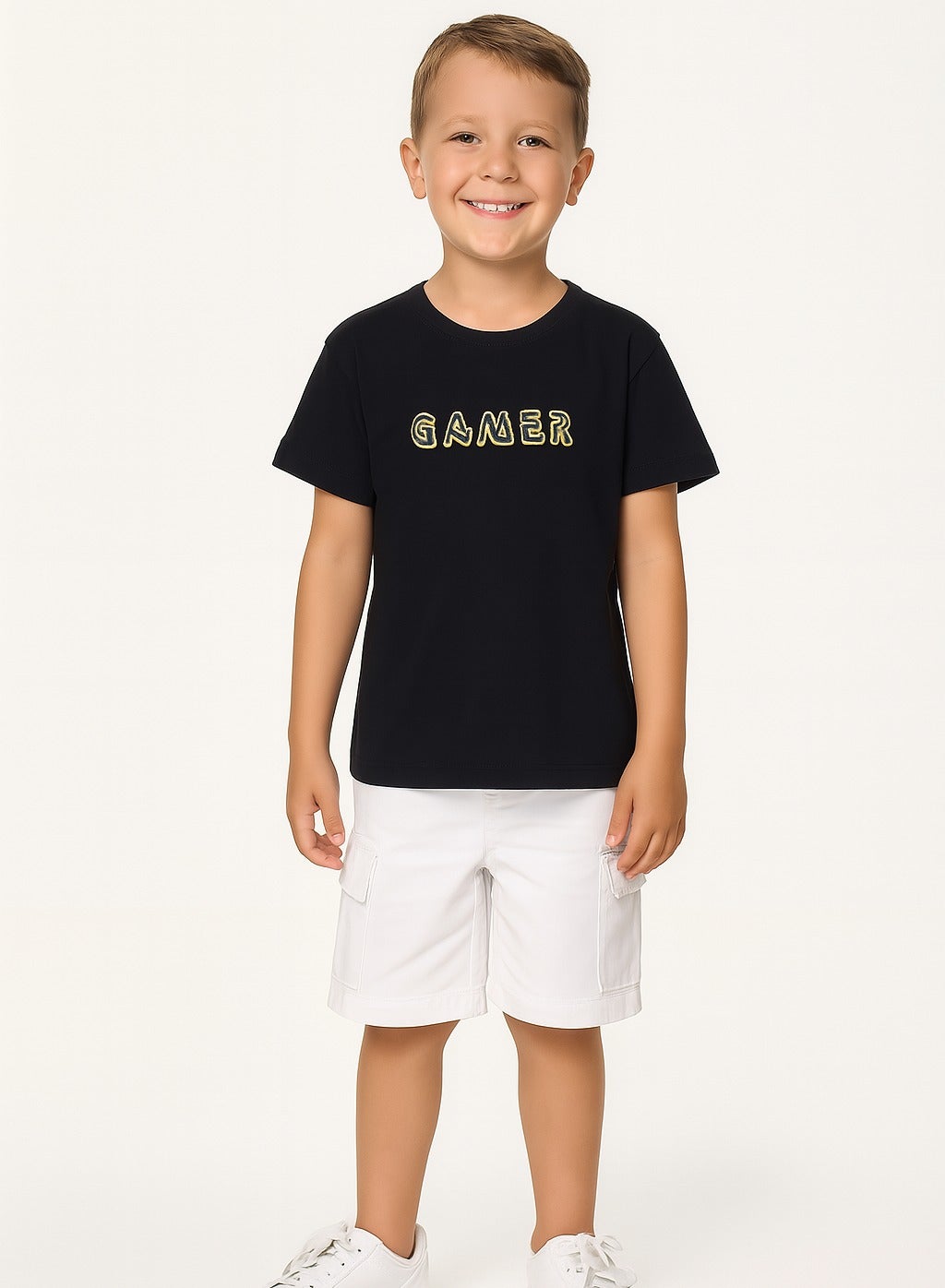 Junior Boys Black 'GAMER' Printed T-Shirt (2-9Y)