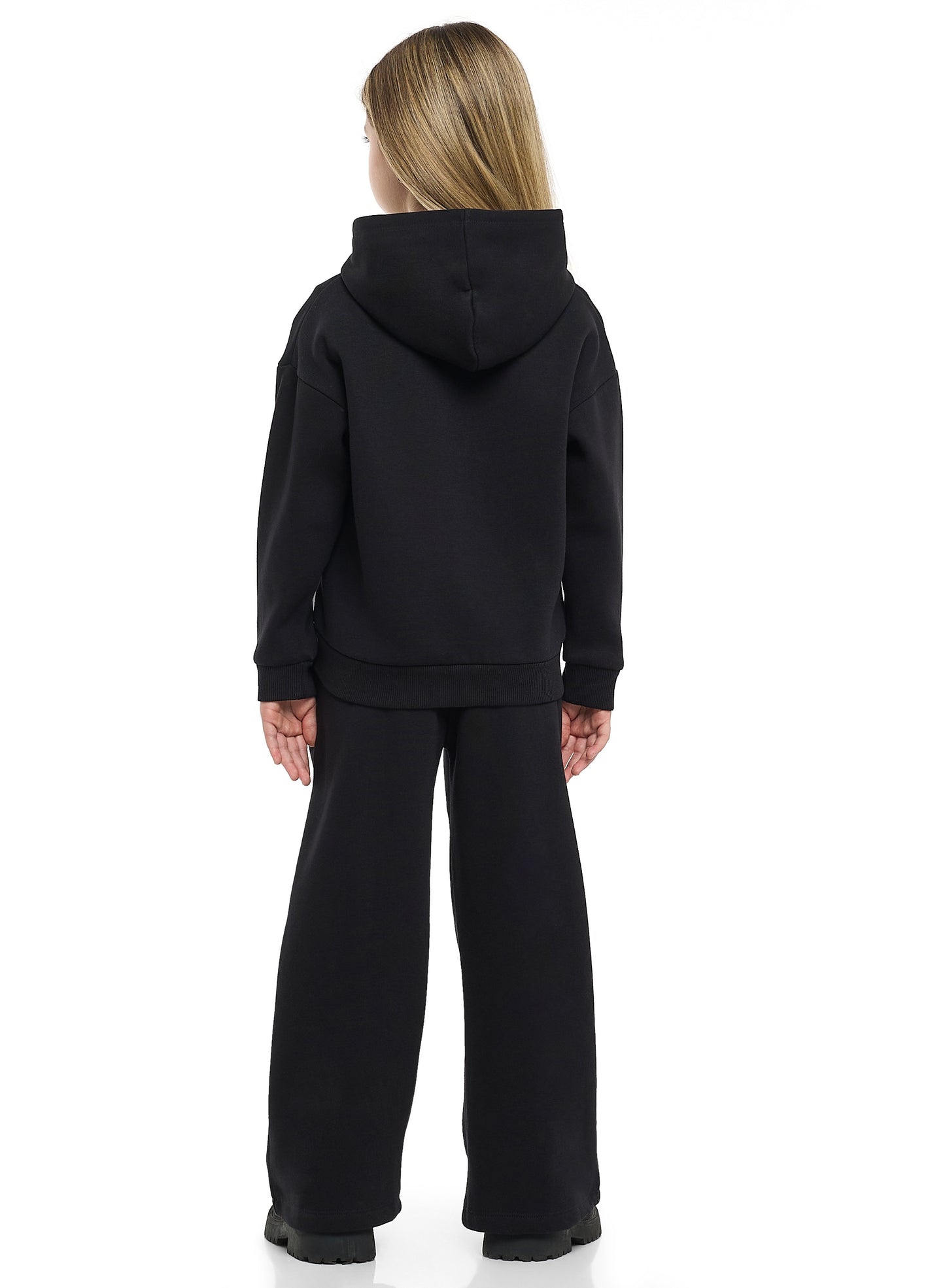Girls NY Camo Logo Fleece Tracksuit – Black 2-Piece Set