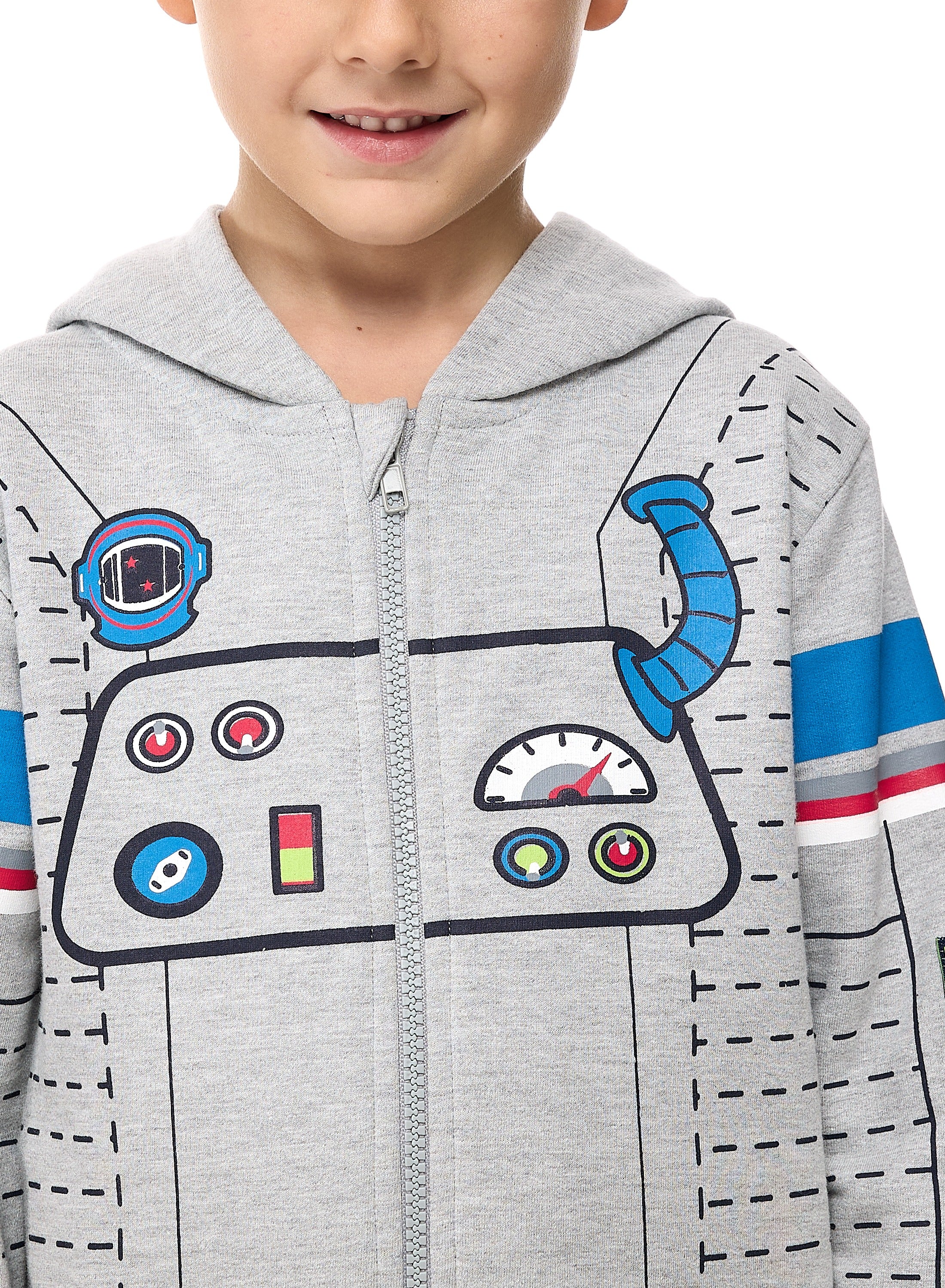 Boys 2-Piece Fullzipper Hoody And Jogger Set Grey Mil - Navy