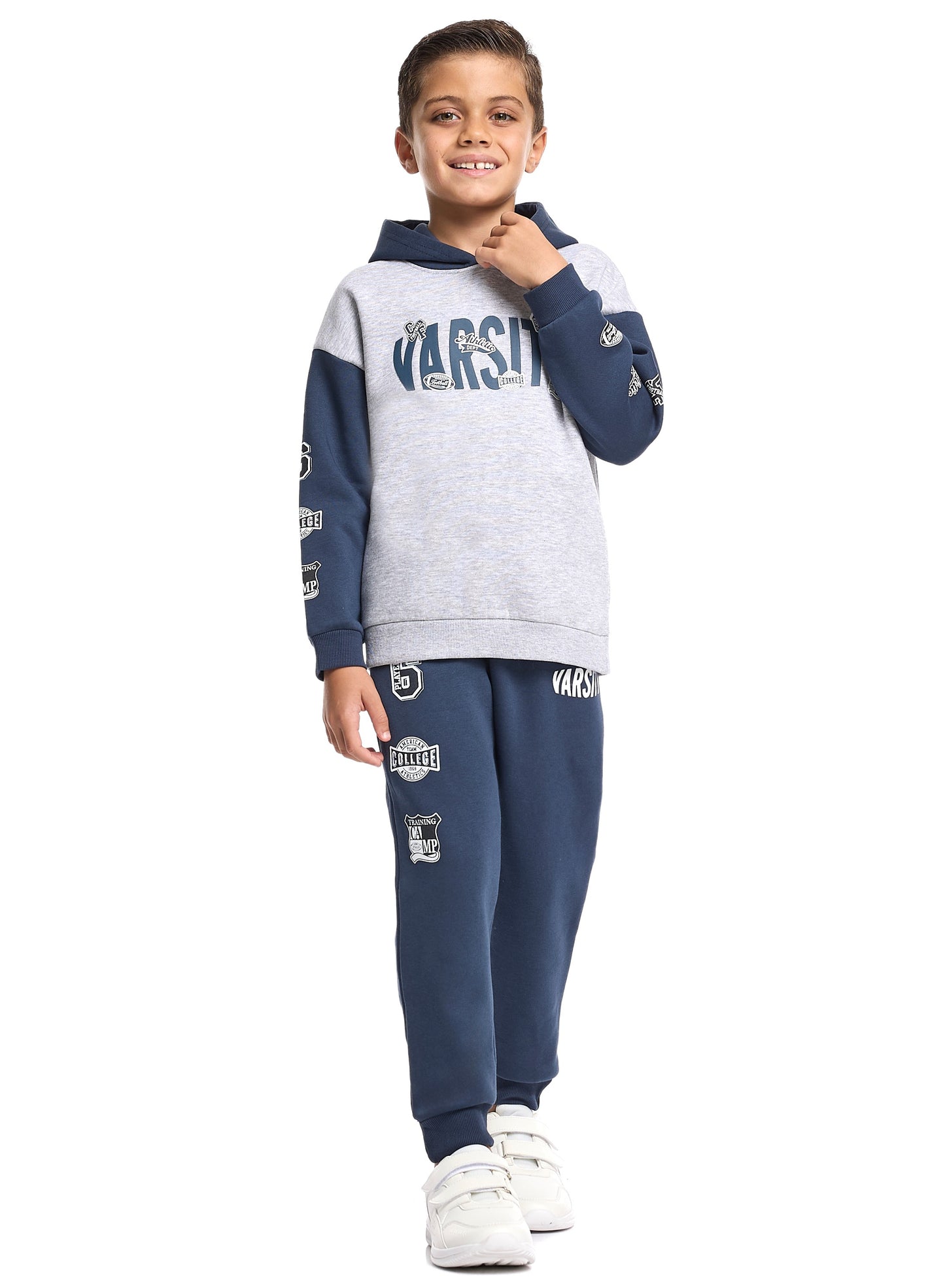 Boys Varsity Graphic Hoodie Fleece Tracksuit - 2 Piece Set