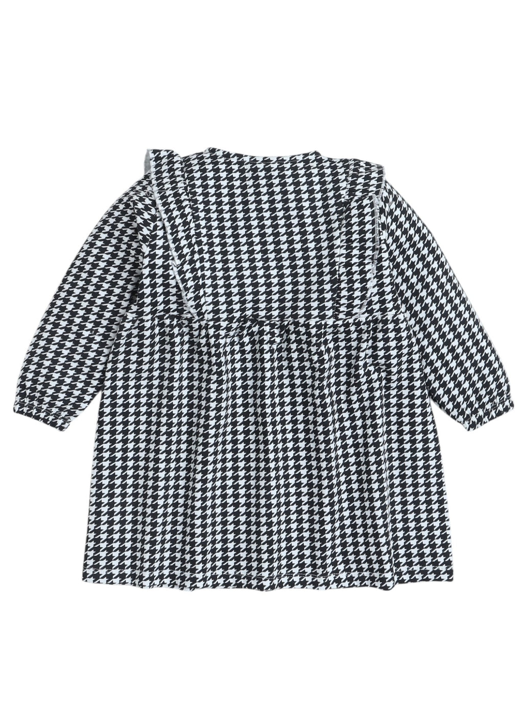 All Over Printed With Ruffle Dress And Contrast Bow
