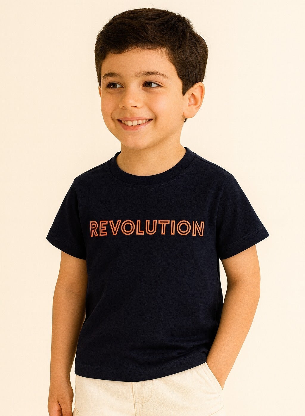 Junior Boys Navy "Revolution" T-Shirt (2Y–9Y)