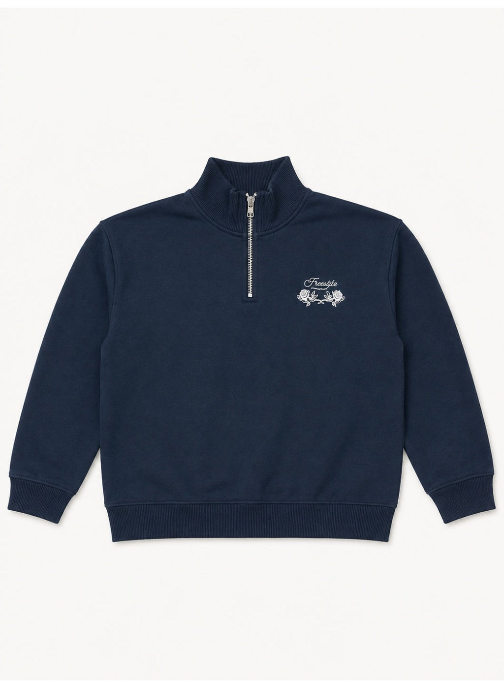 Girls Half Zip Pullover with Back Graphic Statement