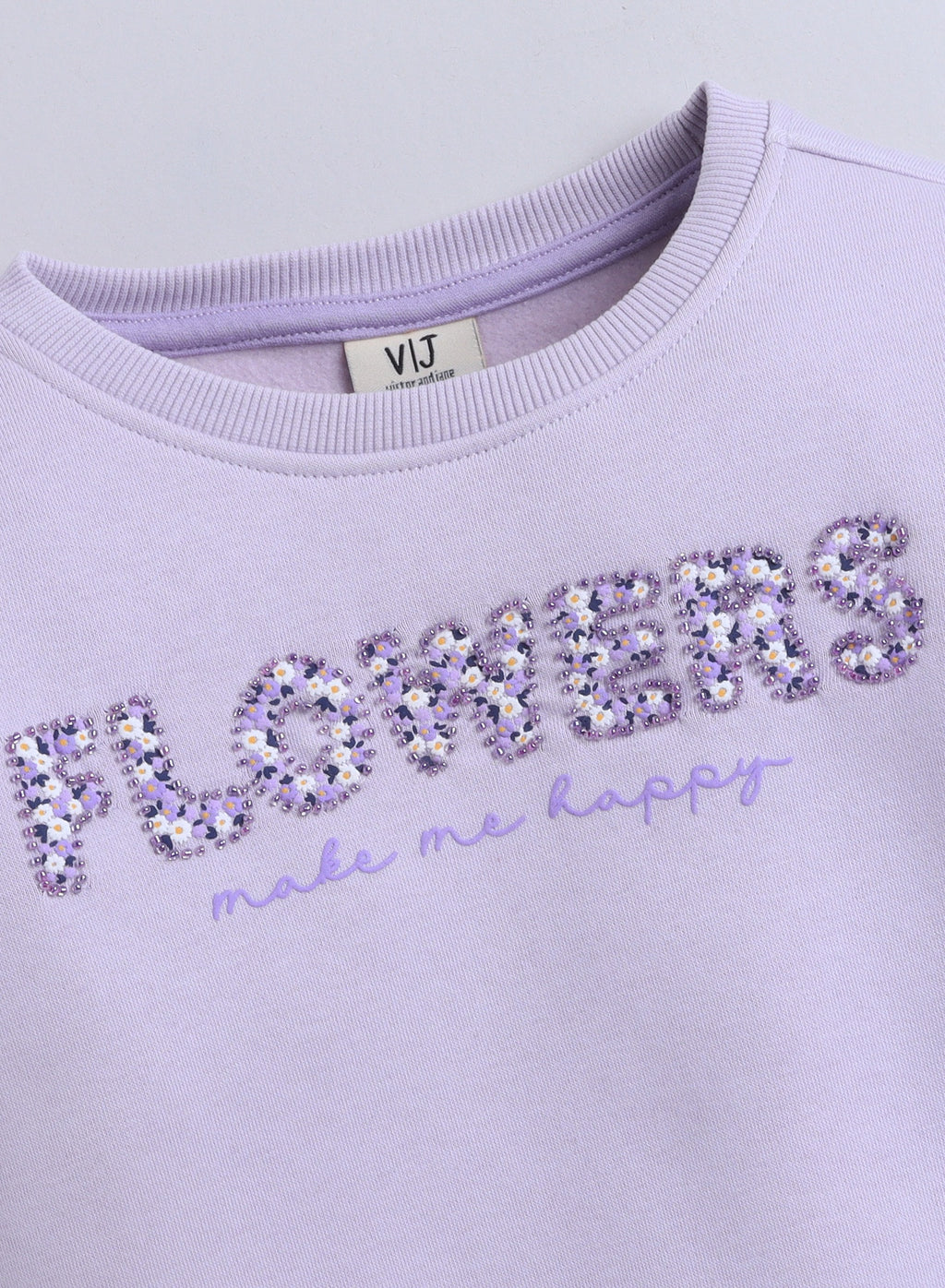 Girls' - Œflowers Make Me Happy” Sweatshirt