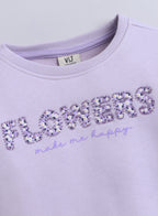 Girls' - Œflowers Make Me Happy” Sweatshirt