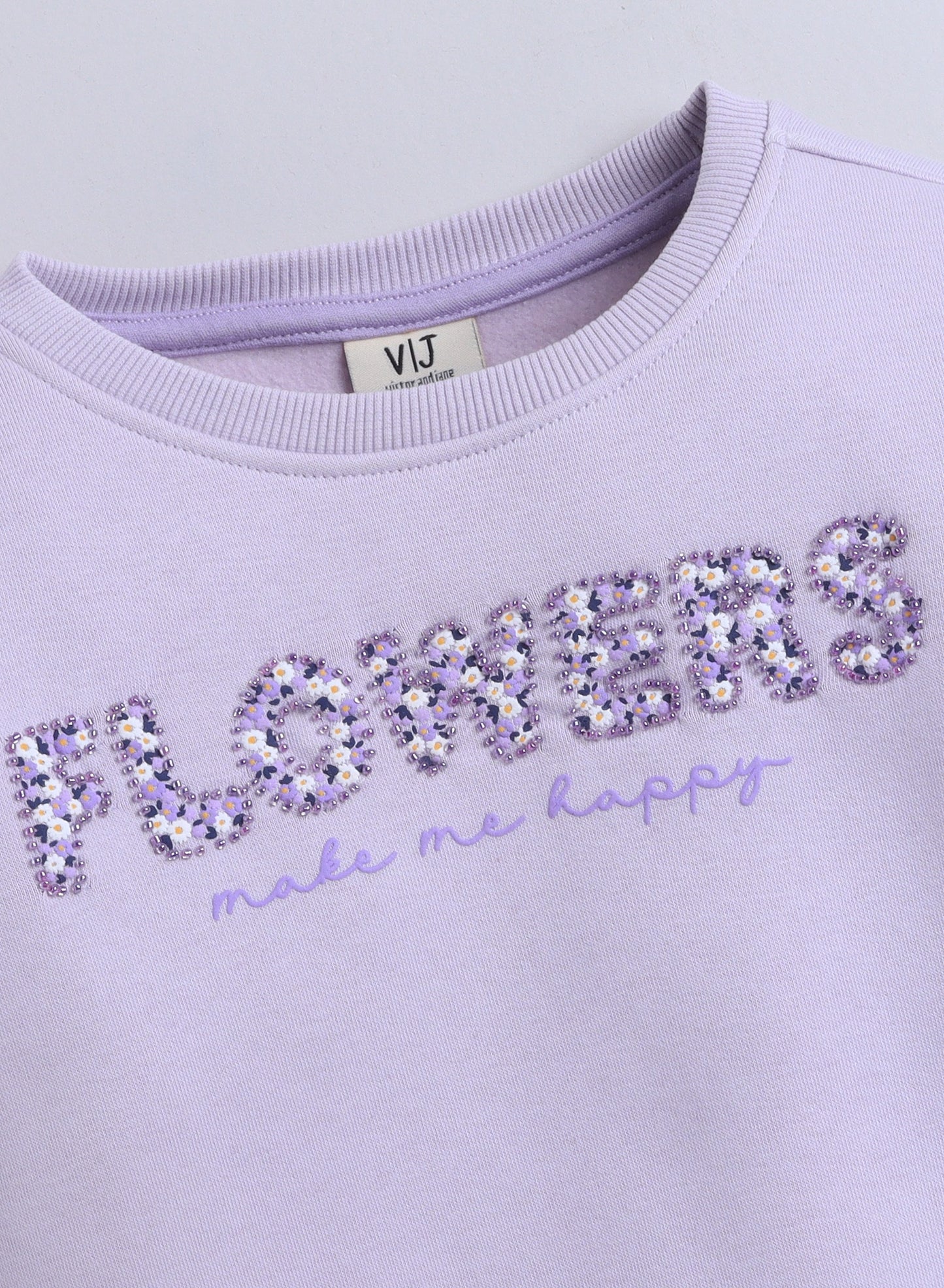 Girls' - “Flowers Make Me Happy” Sweatshirt