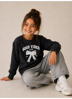 Girls Good Vibes Graphic Pullover Top