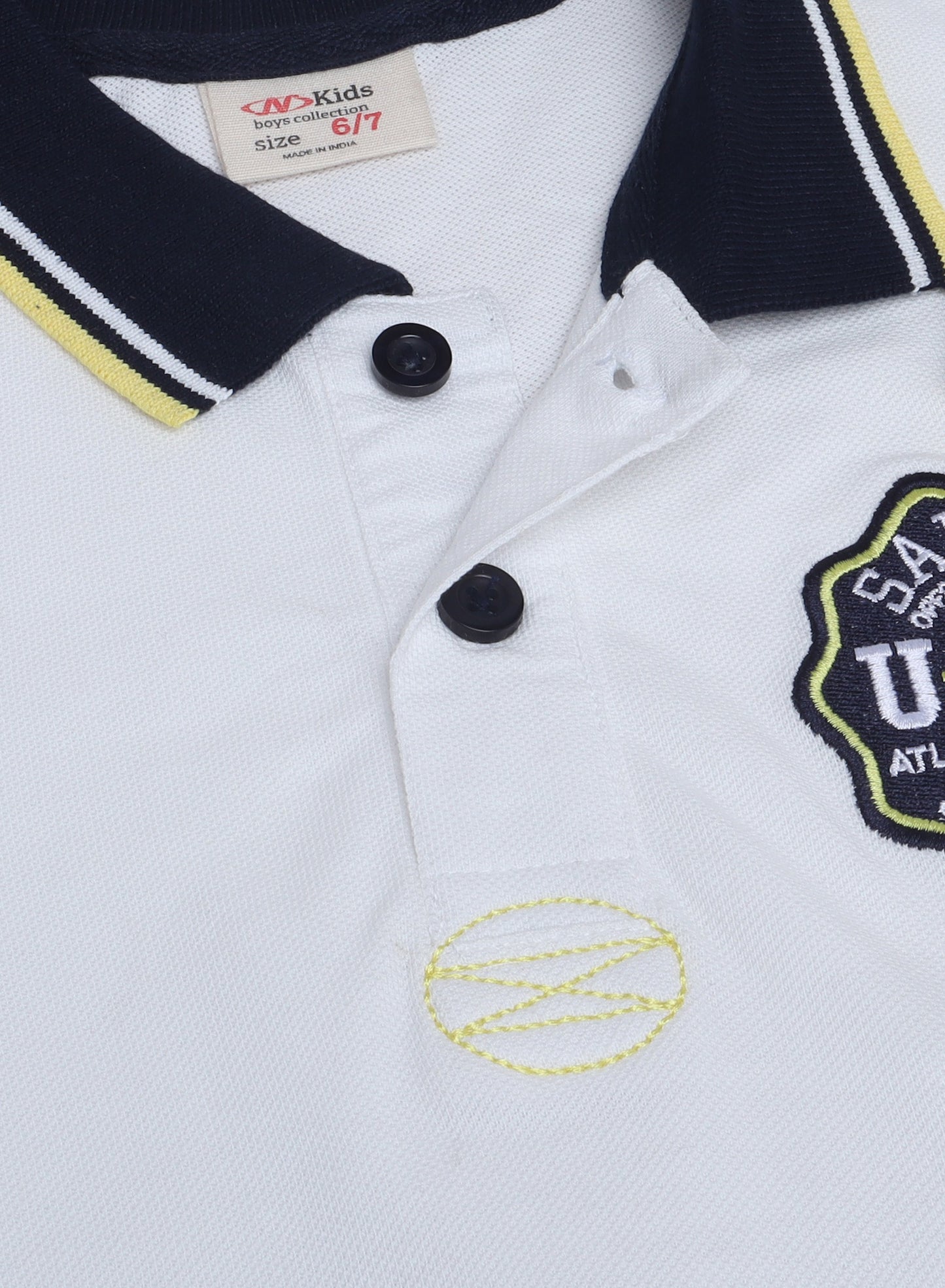 Boys' Polo T-Shirt with Label detail – White colour