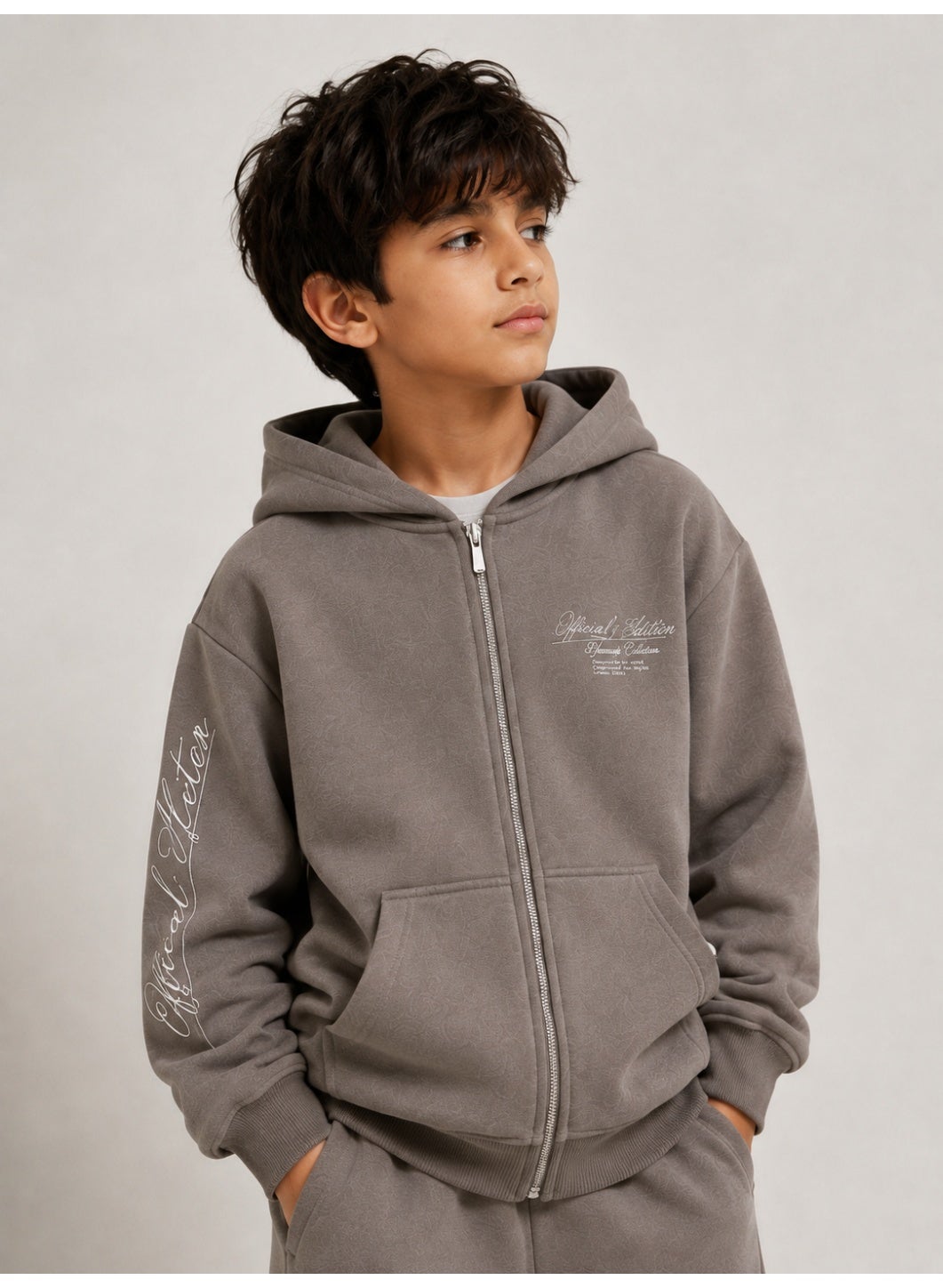 Boys’ Graphic Text Sweatshirt Hoodie and Jogger Pants Set