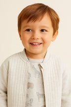 Dirkje Animals Printed Full Sleeves T-Shirt With Pant And Jacket Set - White/Beige