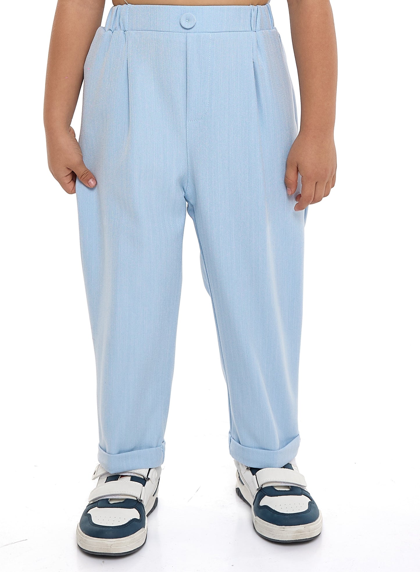 Lt Blue Waistcoat And Pant Set With Shirt And Bow Tie