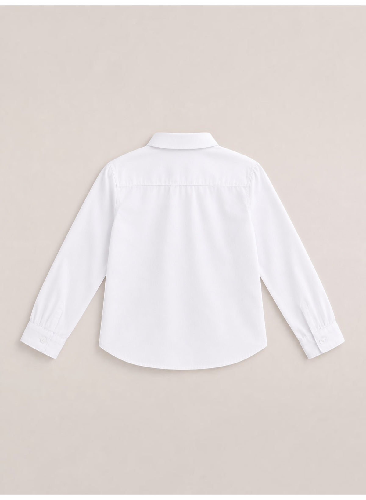 White Junior Girls Long Sleeve Collared Shirt
