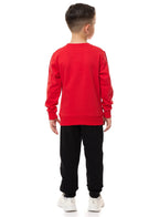 Boys' 2-Piece Sweatshirt And Jogger Set (2 -8 Yrs) Red-Black