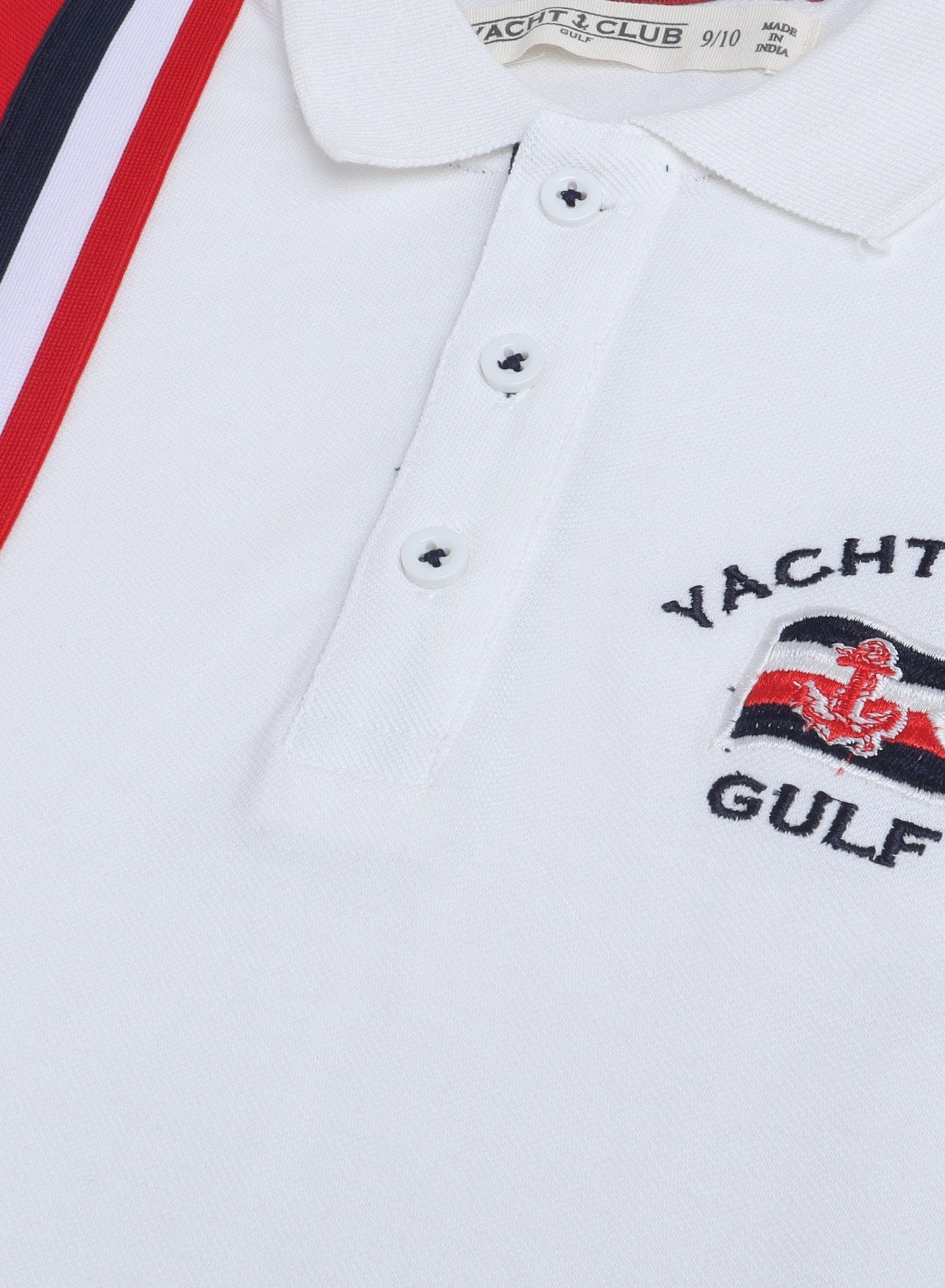 Victor & Jane Junior Boys' Polo T-Shirt – Comfortable Cotton Casual Wear - White & Red