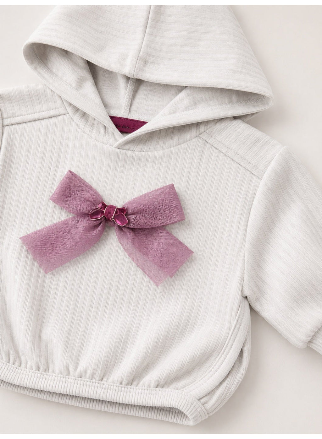 Baby Girls Hoodie with Bow and Pants Set